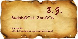Budaházi Zorán névjegykártya